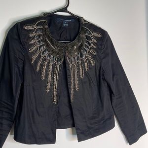 French Connection Black Cropped Embellished Bolero Jacket